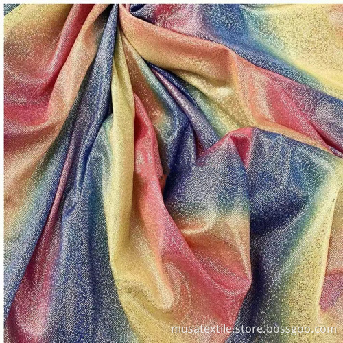 Iridescent Rainbow Metallic Glitter Shiny Hologram Fabric